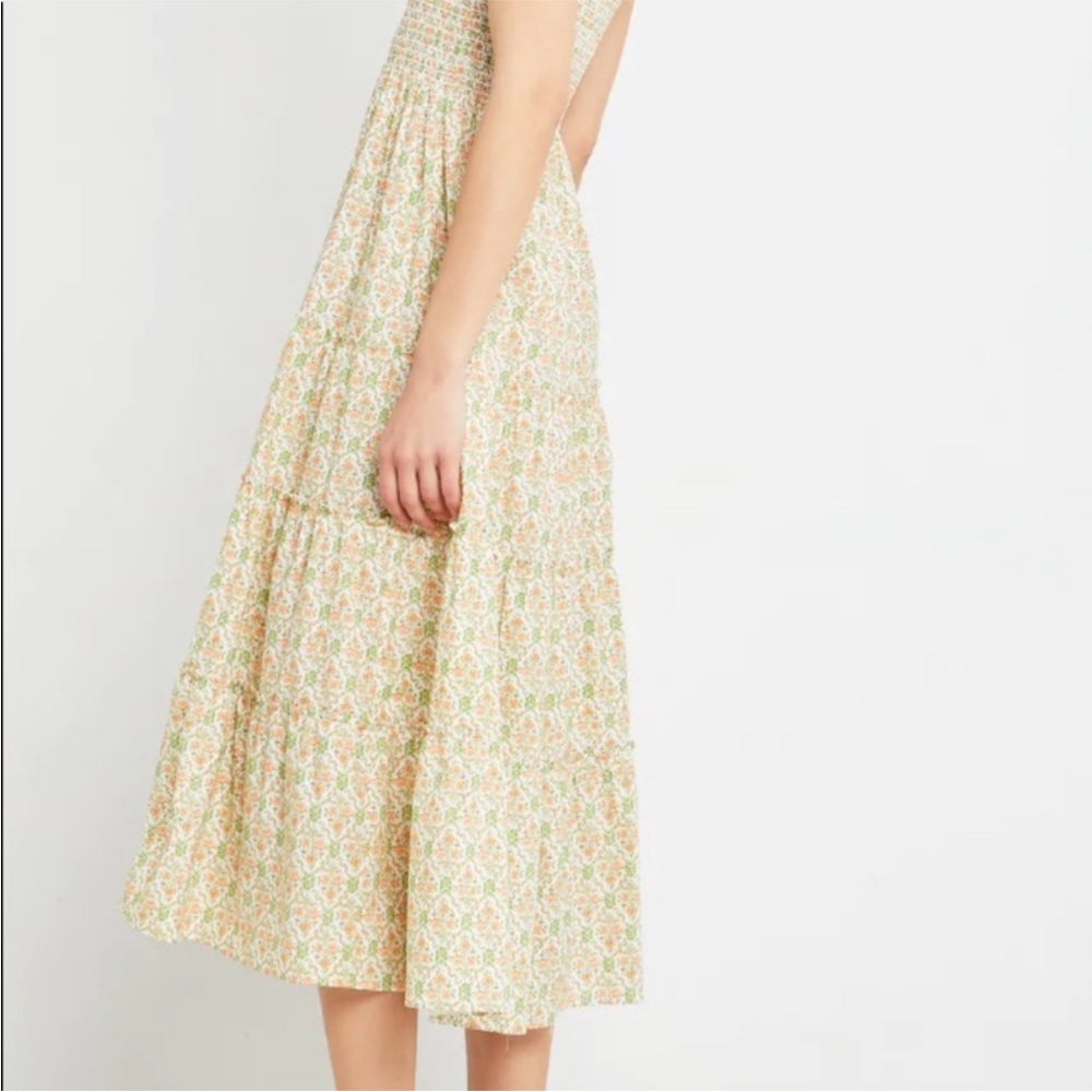 Kourt Calypso Smocked Square Neck Tiered Midi Dre… - image 4